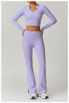 Relaxed Fit V-Neck Cropped Top Wear - Everyday Casual in Lavender