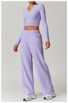 Relaxed Fit V-Neck Cropped Top Wear - Everyday Casual in Lavender