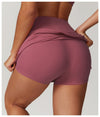 High-Waisted Mini Workout Skirt with Side Slit - Sporty & Stylish in Puce Pink