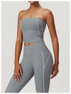 Compression Fit Bandeau Sports Top in Grey