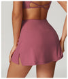 High-Waisted Mini Workout Skirt with Side Slit - Sporty & Stylish in Puce Pink