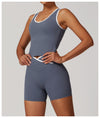 Contrast Trim Racerback Tank Top - Sleek Activewear in Dark Grey