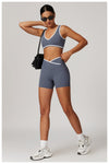 High-Impact Sports Bra - Racerback with Contrast Trim in Dark Grey