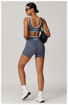 High-Impact Sports Bra - Racerback with Contrast Trim in Dark Grey