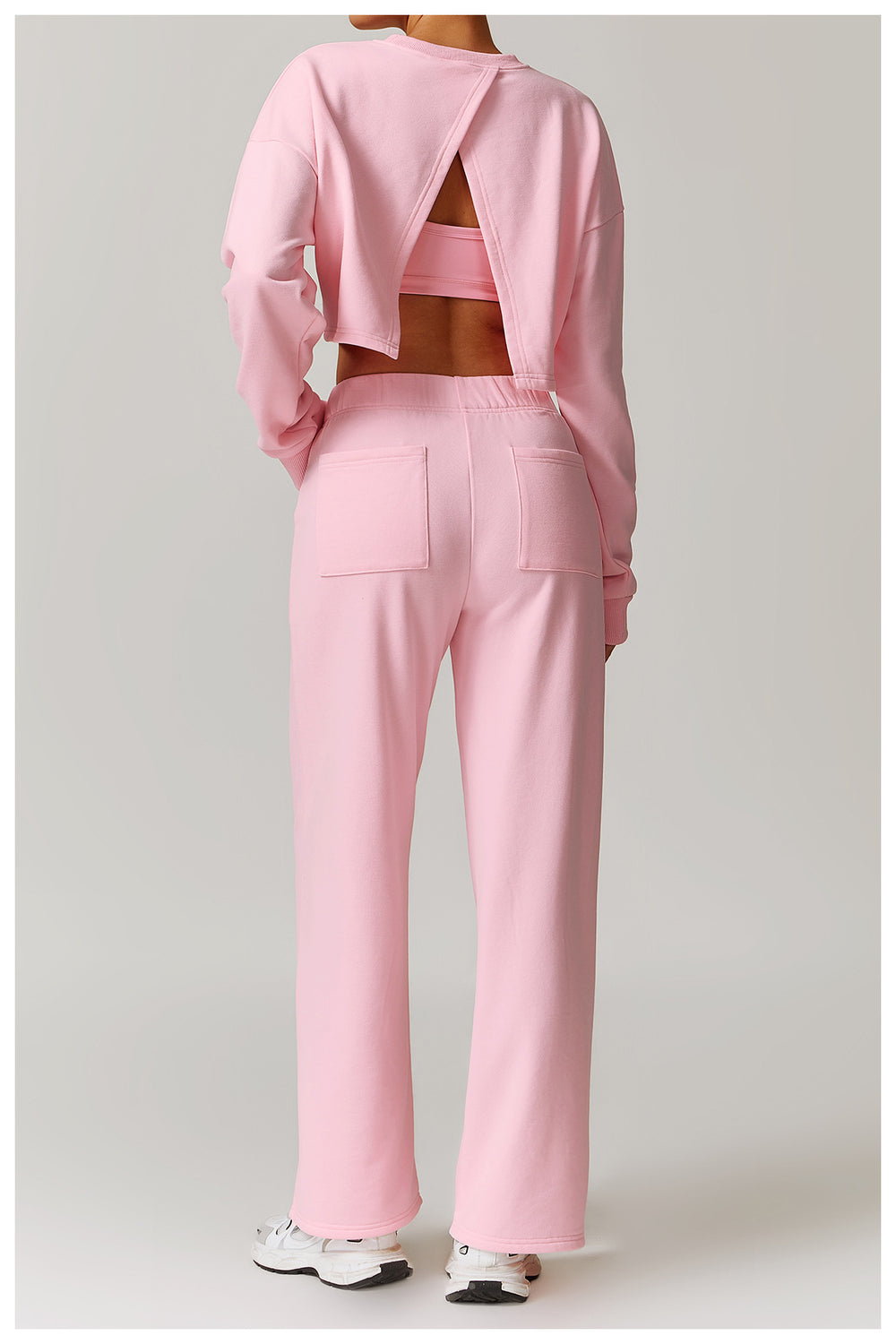 Comfy Wide-Leg High-Waisted Sweatpants for Women in Pink