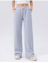 Women's Casual Wide-Leg Sweatpants with Drawstring Waist in Light Blue