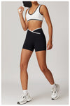 High-Impact Sports Bra - Racerback with Contrast Trim in White