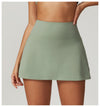 High-Waisted Mini Workout Skirt with Side Slit - Sporty & Stylish in Olive Green