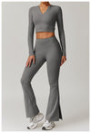 Relaxed Fit V-Neck Cropped Top Wear - Everyday Casual in Grey