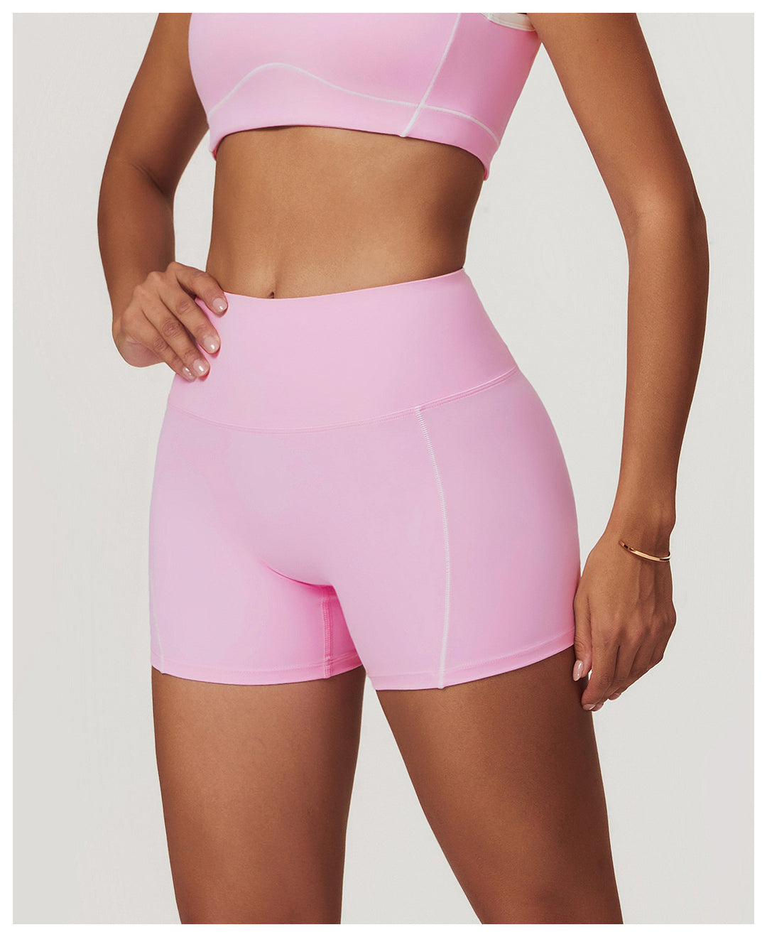 High-Waisted Seamless Biker Shorts in Pink