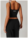 Stretch Fit Activewear Sports Tank Top in Black