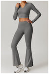 Relaxed Fit V-Neck Cropped Top Wear - Everyday Casual in Grey