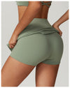 High-Waisted Mini Workout Skirt with Side Slit - Sporty & Stylish in Olive Green