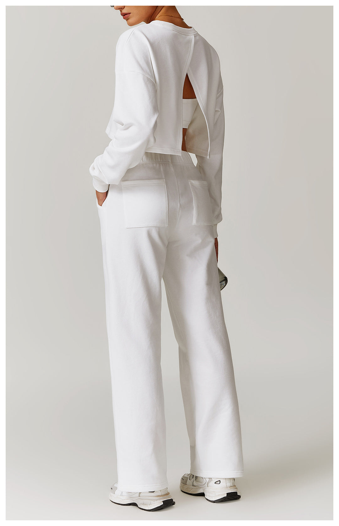 Comfy Wide-Leg High-Waisted Sweatpants for Women in White