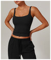 Stretch Fit Activewear Sports Tank Top in Black