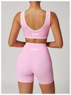 High-Impact Sports Bra - Racerback with Contrast Trim in Pink