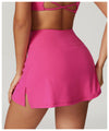 High-Waisted Mini Workout Skirt with Side Slit - Sporty & Stylish in Pink