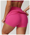 High-Waisted Mini Workout Skirt with Side Slit - Sporty & Stylish in Pink