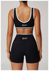 High-Impact Sports Bra - Racerback with Contrast Trim in Black