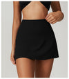 High-Waisted Mini Workout Skirt with Side Slit - Sporty & Stylish in Black