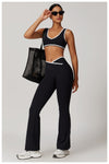 High-Impact Sports Bra - Racerback with Contrast Trim in Black