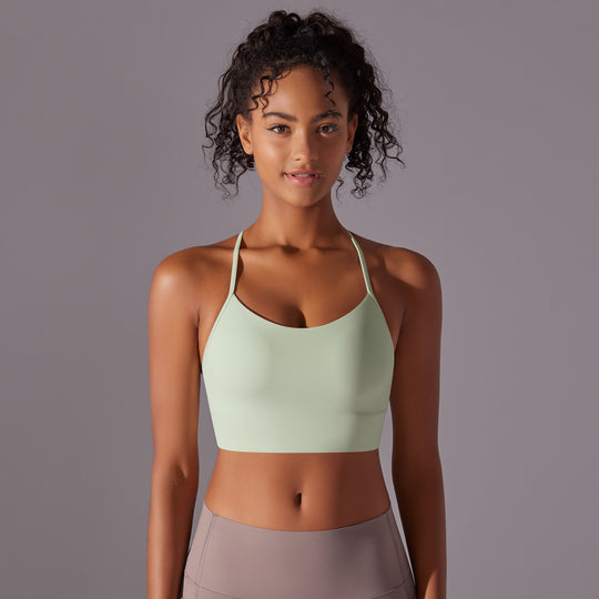 Cross-Strap Lightweight High-Impact Sports Bra in Mint Green