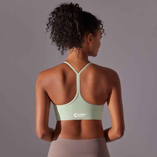 Cross-Strap Lightweight High-Impact Sports Bra in Mint Green