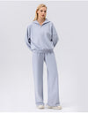 Women's Casual Wide-Leg Sweatpants with Drawstring Waist in Light Blue