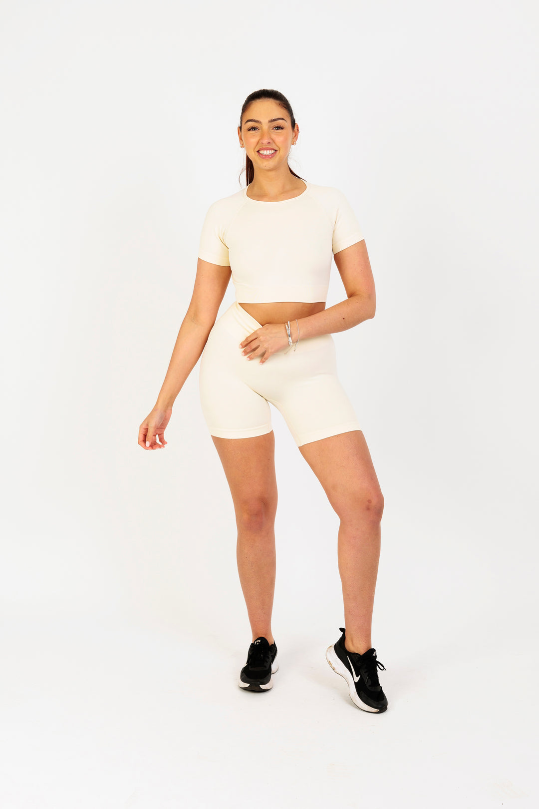 Boxy Cut Cropped Lounge Cropped T-Shirt in White