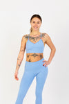 Crisscross Back Seamless Sports Bra in Light Blue