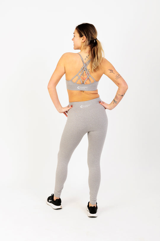 Crisscross Back Seamless Sports Bra in Grey