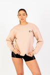 Charming Vogue Oversized Sweatshirt Unisex Beige - Now Buy 1 Get 1