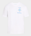 Casablanca White Logo T-Shirt with Geometric Back Print