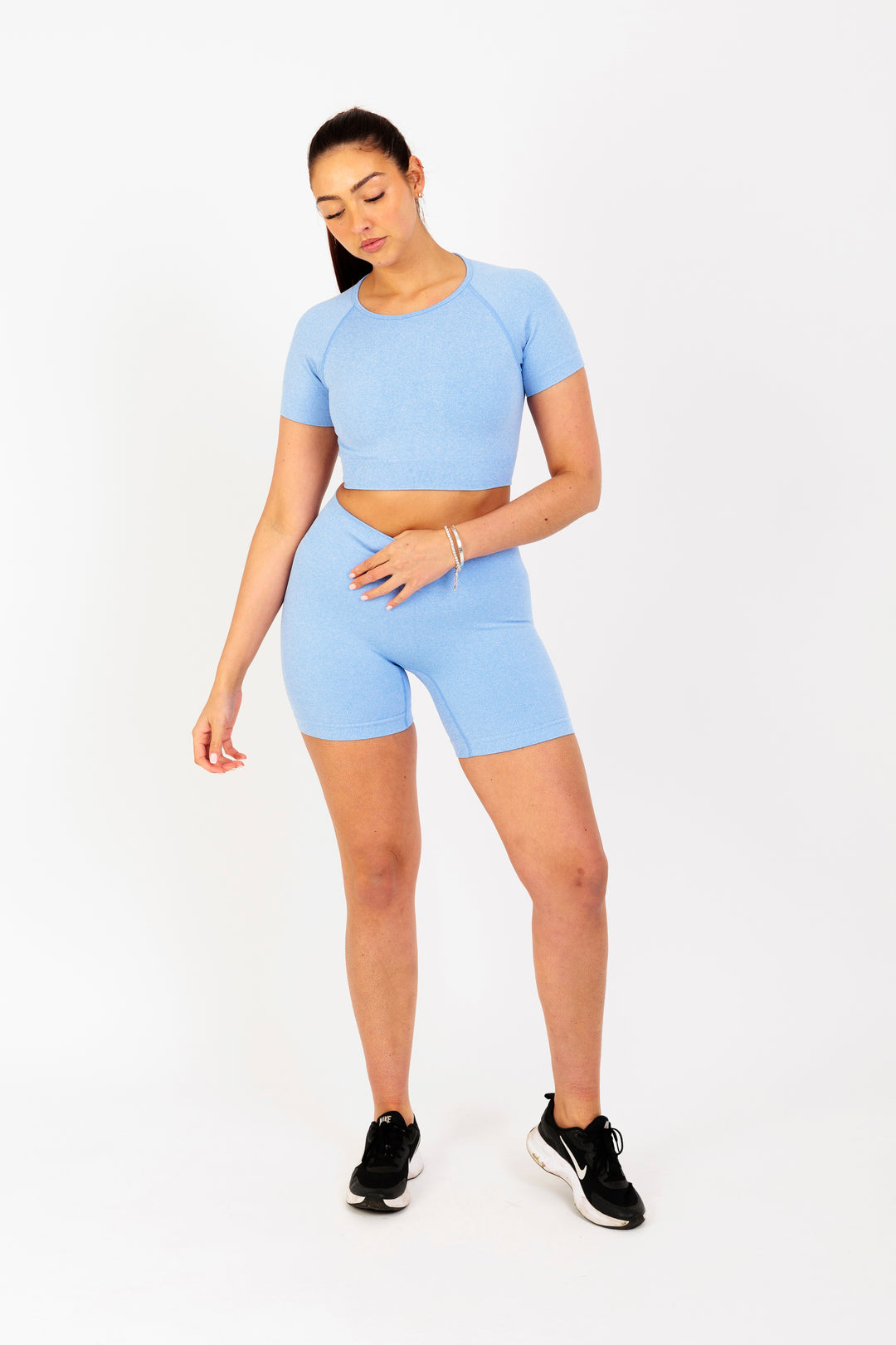 Boxy Cut Cropped Lounge Cropped T-Shirt in Blue