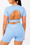 Boxy Cut Cropped Lounge Cropped T-Shirt in Blue