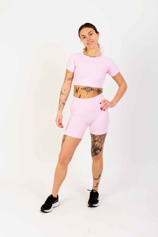 Boxy Cut Cropped Lounge Cropped T-Shirt in Pink