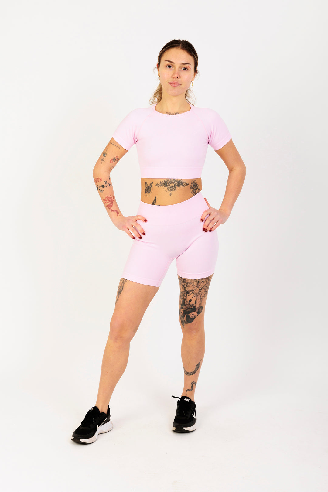 Breathe Easy High-Waisted Active Shorts in Pink