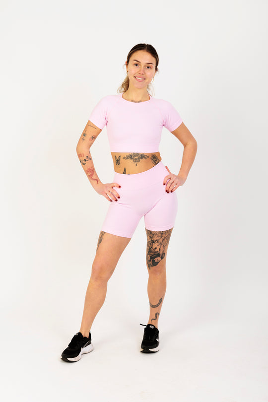 Boxy Cut Cropped Lounge Cropped T-Shirt in Pink