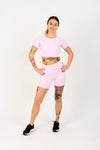 Boxy Cut Cropped Lounge Cropped T-Shirt in Pink