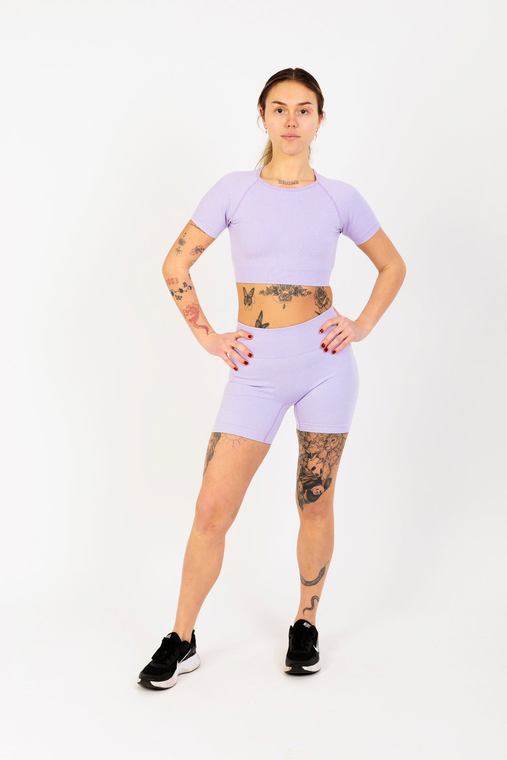 Boxy Cut Cropped Lounge Cropped T-Shirt in Lavender