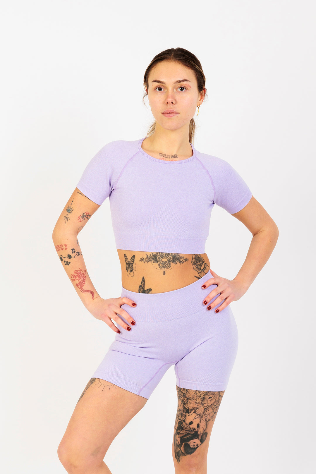 Boxy Cut Cropped Lounge Cropped T-Shirt in Lavender