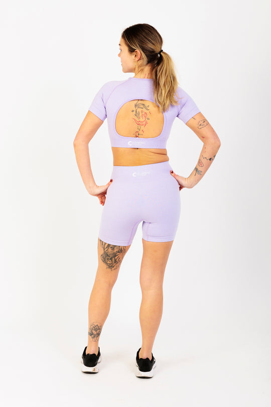 Boxy Cut Cropped Lounge Cropped T-Shirt in Lavender