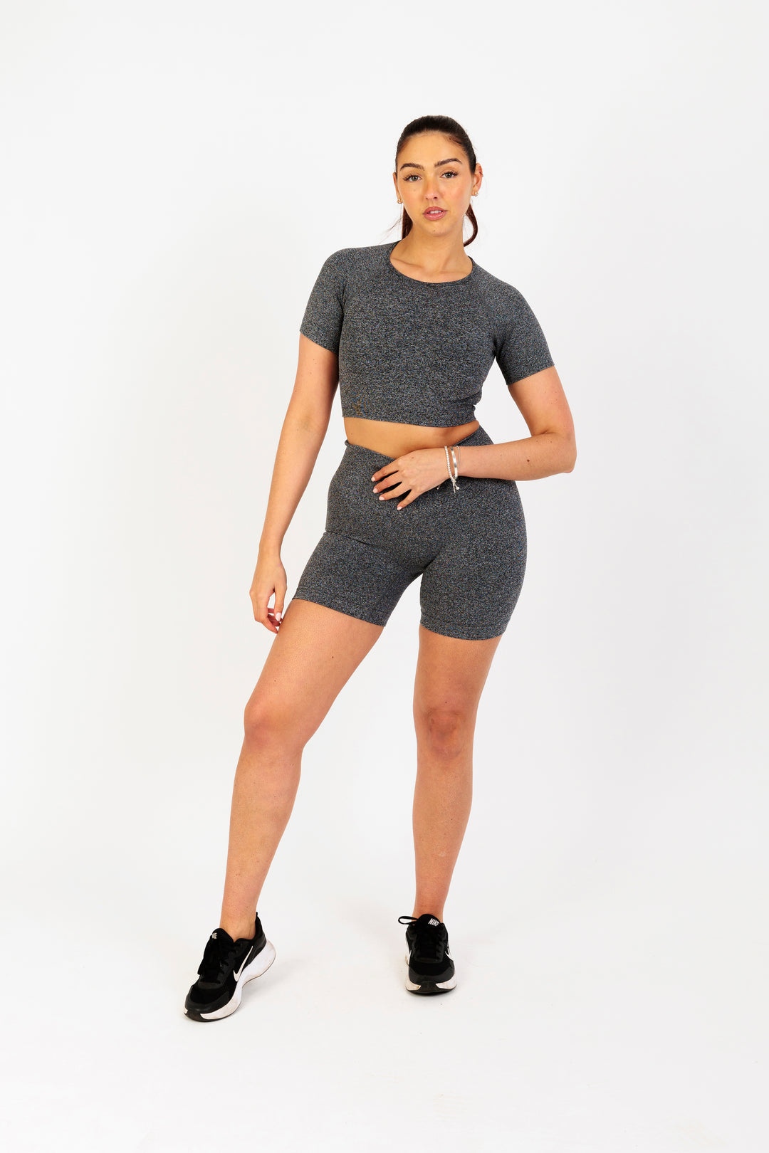 Boxy Cut Cropped Lounge Cropped T-Shirt in Dark Grey