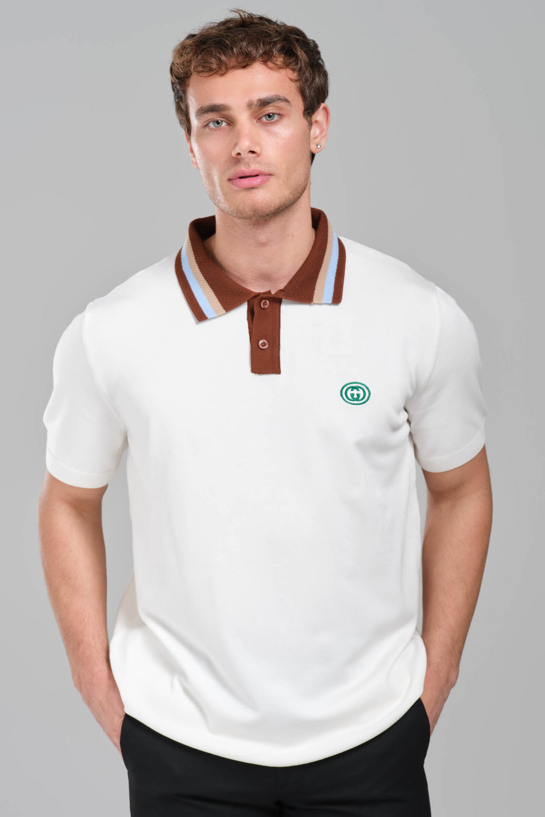 Gucci GRG Logo Polo Shirt White