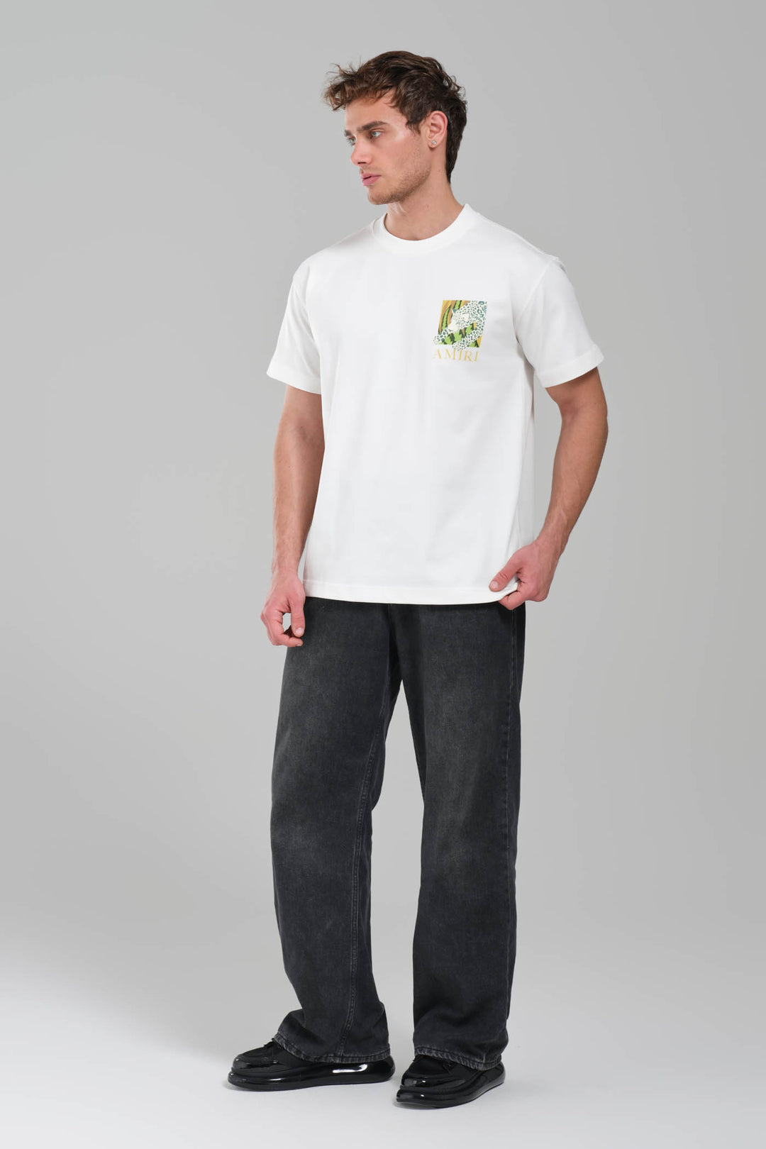 Casablanca White Logo T-Shirt with Geometric Back Print