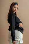 Black Fashionable Oversized Sweatshirt