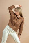 Brown Collared Suede Jacket