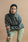 Brace Pullover Brushed Cotton Hoodie Jet Gray