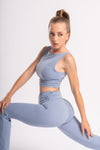 Lavender High-waist Legging & Crop Top