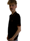 Hermes Black Polo Shirt with Orange Details